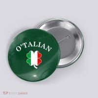O'Talian Italian Irish Shamrock St. Patrick's Day Button thumb 0