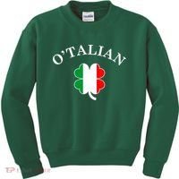 O'Talian Italian Irish Shamrock St. Patrick's Day Kids Sweatshirt thumb 0