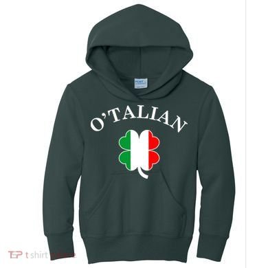 O'Talian Italian Irish Shamrock St. Patrick's Day Kids Hoodie