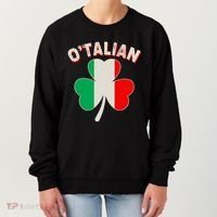 O'Talian St Patrick's Day Italian Shamrock Flag Women's Sweatshirt thumb 0