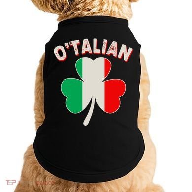 O'Talian St Patrick's Day Italian Shamrock Flag Doggie Tank