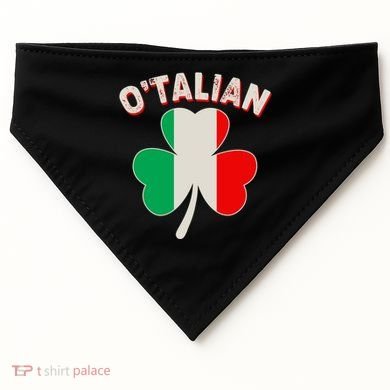 O'Talian St Patrick's Day Italian Shamrock Flag USA-Made Doggie Bandana