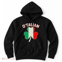 O'Talian St Patrick's Day Italian Shamrock Flag Hoodie thumb 0