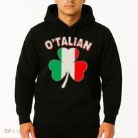 O'Talian St Patrick's Day Italian Shamrock Flag Hoodie thumb 2