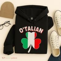 O'Talian St Patrick's Day Italian Shamrock Flag Hoodie thumb 4