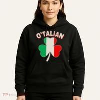 O'Talian St Patrick's Day Italian Shamrock Flag Hoodie thumb 5
