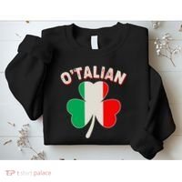 O'Talian St Patrick's Day Italian Shamrock Flag Sweatshirt thumb 2