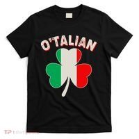 O'Talian St Patrick's Day Italian Shamrock Flag T-Shirt thumb 0