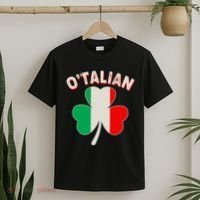 O'Talian St Patrick's Day Italian Shamrock Flag T-Shirt thumb 2