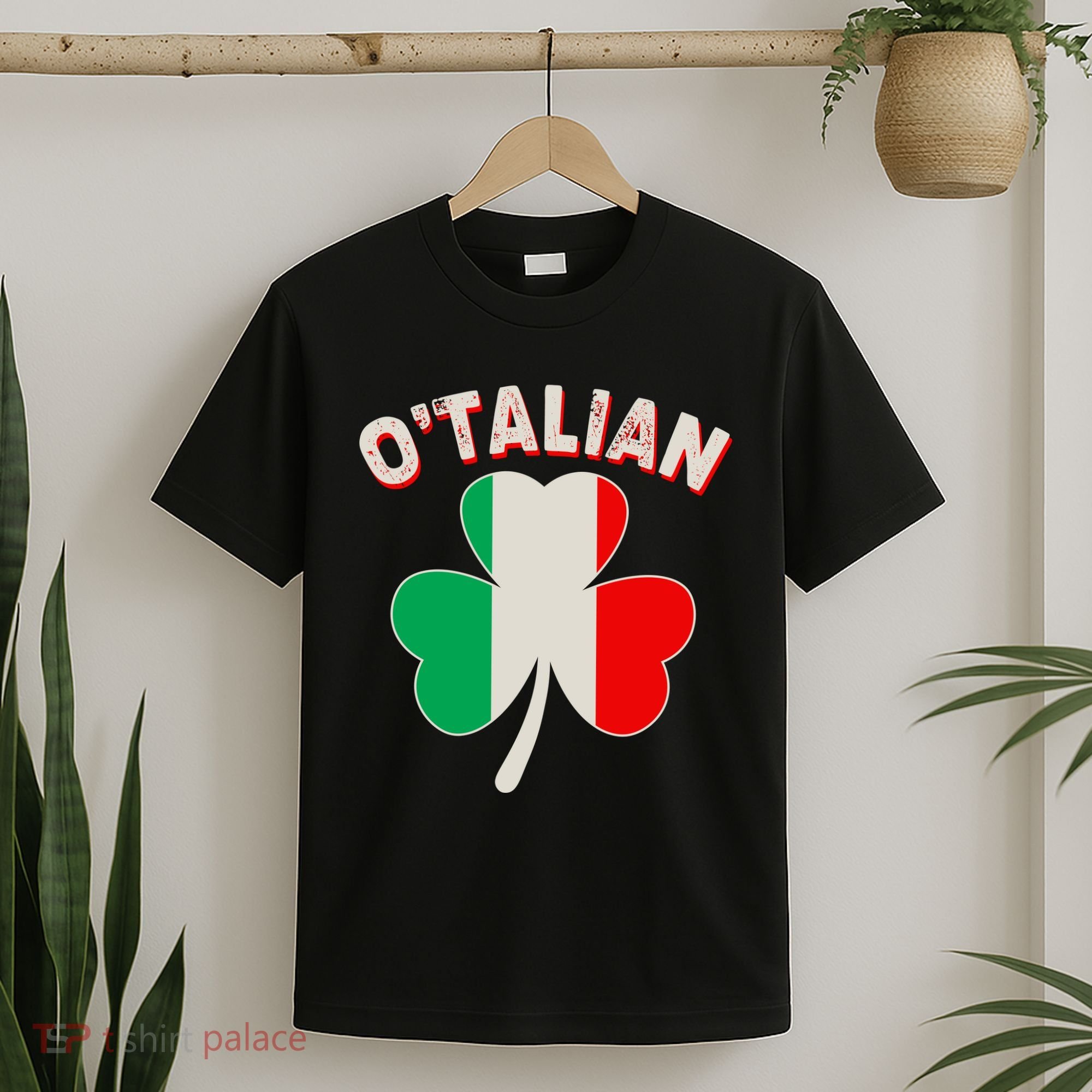 O'Talian St Patrick's Day Italian Shamrock Flag T-Shirt