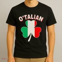 O'Talian St Patrick's Day Italian Shamrock Flag T-Shirt thumb 3