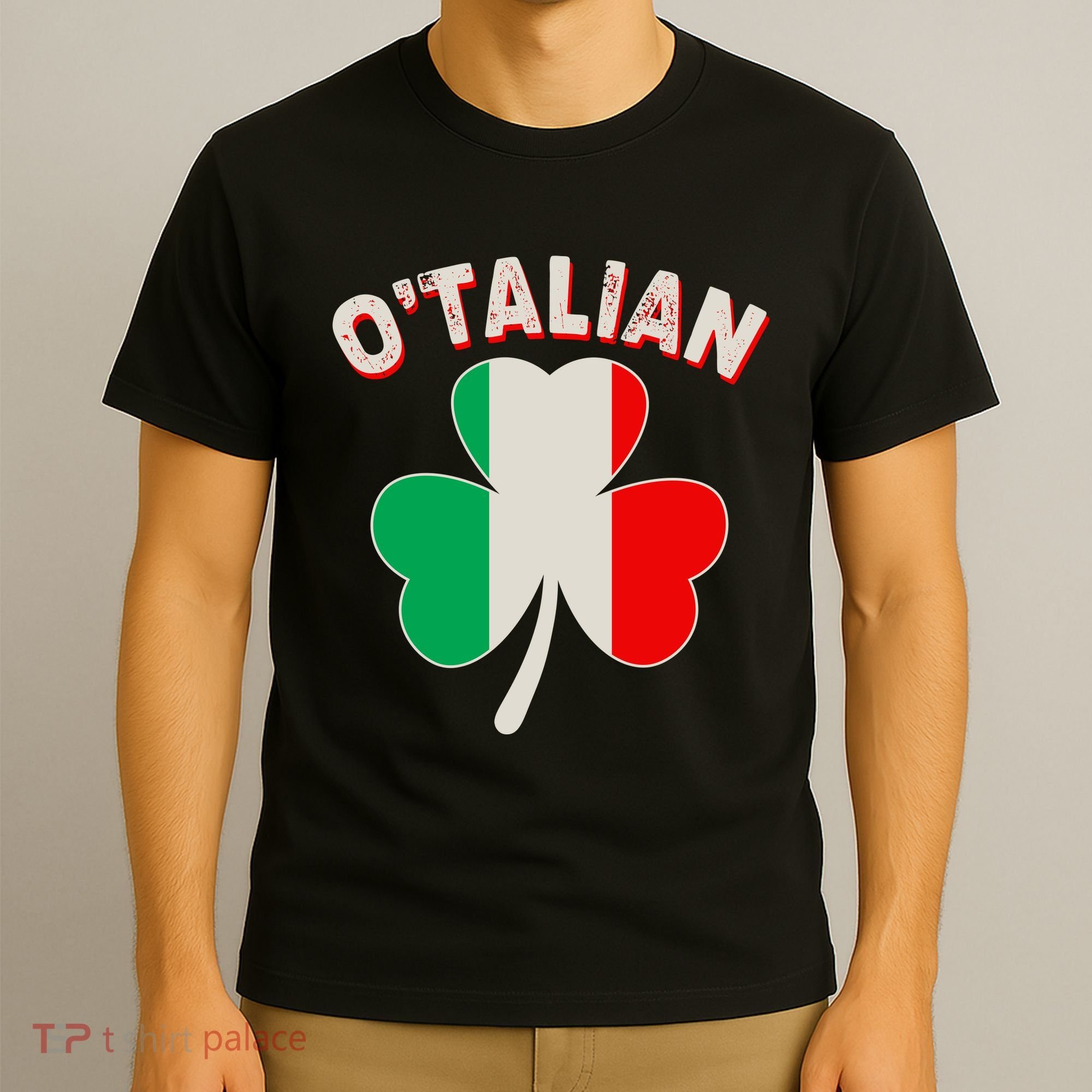 O'Talian St Patrick's Day Italian Shamrock Flag T-Shirt