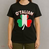 O'Talian St Patrick's Day Italian Shamrock Flag T-Shirt thumb 4