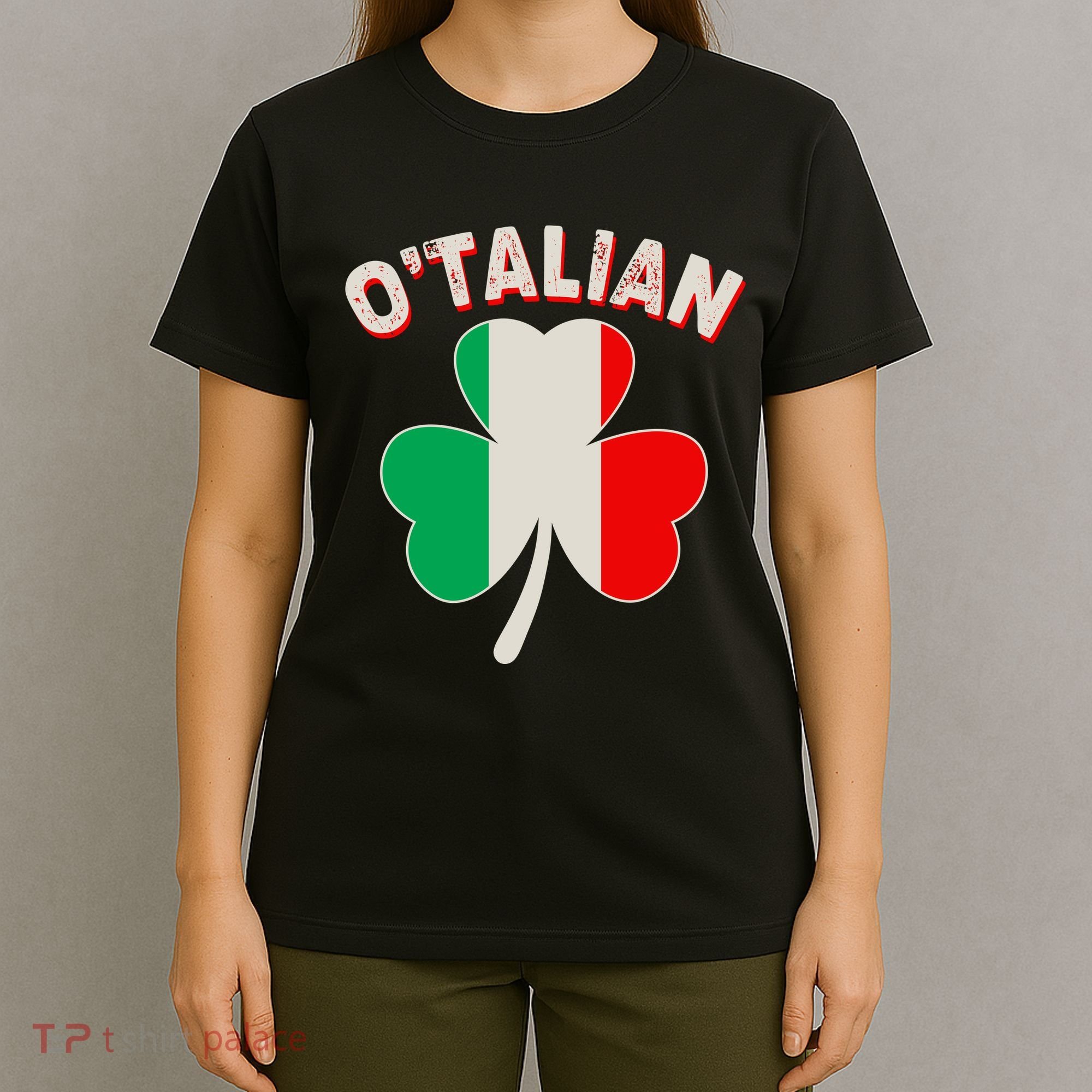 O'Talian St Patrick's Day Italian Shamrock Flag T-Shirt