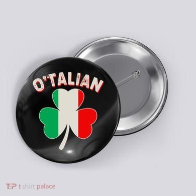 O'Talian St Patrick's Day Italian Shamrock Flag Button