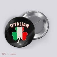 O'Talian St Patrick's Day Italian Shamrock Flag Button thumb 0
