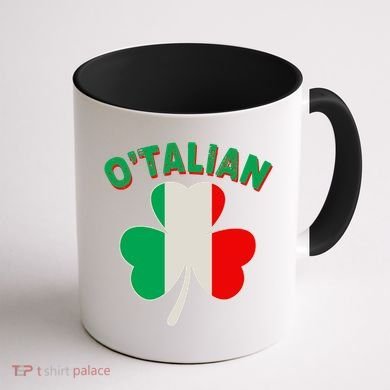 O'Talian St Patrick's Day Italian Shamrock Flag Coffee Mug back