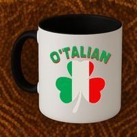 O'Talian St Patrick's Day Italian Shamrock Flag Coffee Mug thumb 2