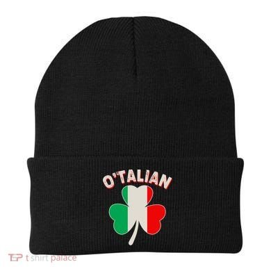 O'Talian St Patrick's Day Italian Shamrock Flag Beanie