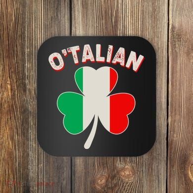 O'Talian St Patrick's Day Italian Shamrock Flag Coaster