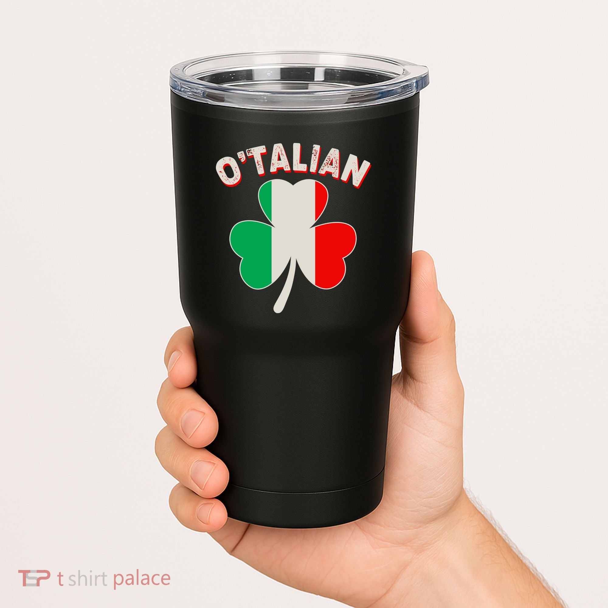 O'Talian St Patrick's Day Italian Shamrock Flag Tumbler