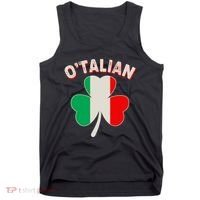 O'Talian St Patrick's Day Italian Shamrock Flag Tank Top thumb 0