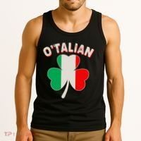 O'Talian St Patrick's Day Italian Shamrock Flag Tank Top thumb 3