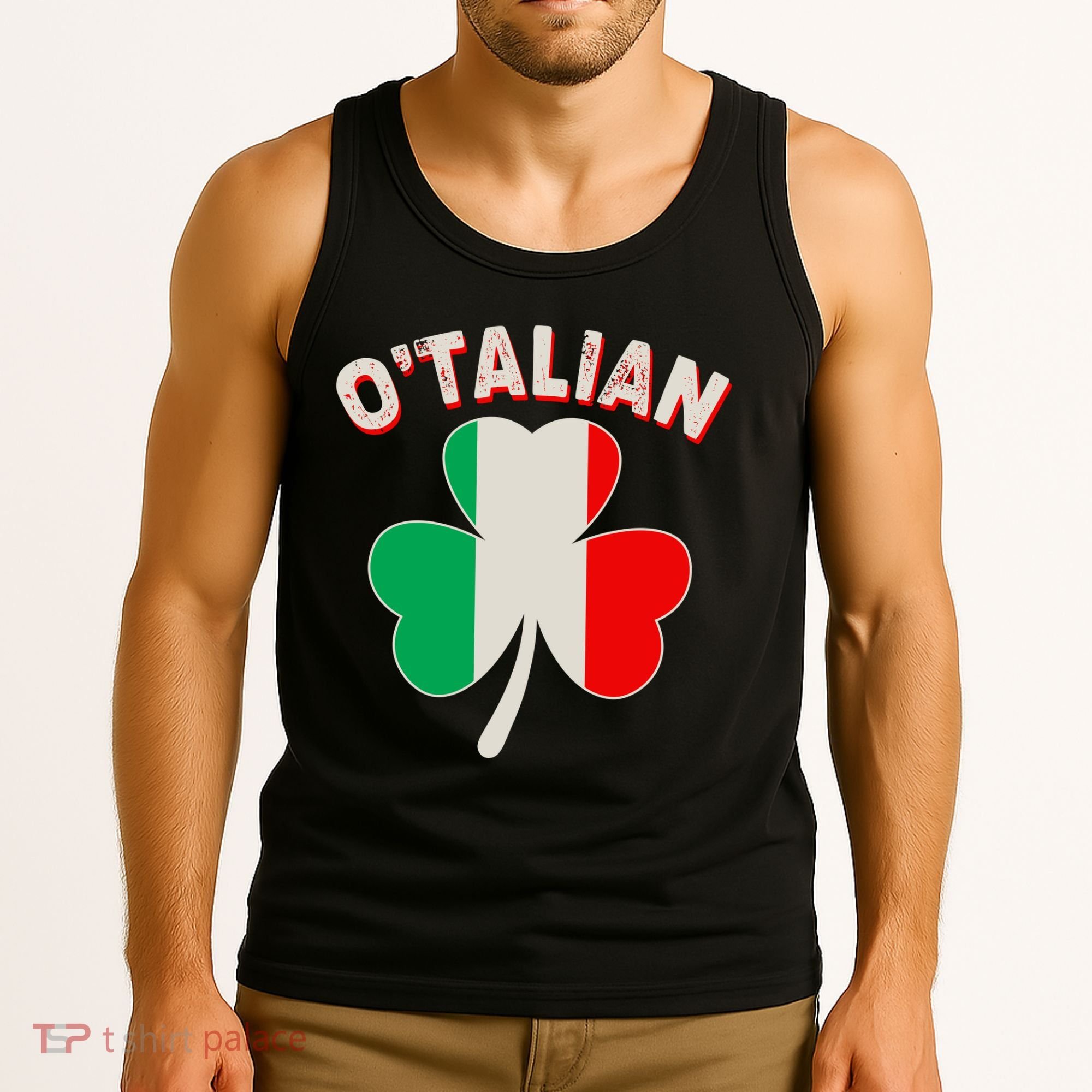 O'Talian St Patrick's Day Italian Shamrock Flag Tank Top