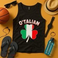 O'Talian St Patrick's Day Italian Shamrock Flag Tank Top thumb 4