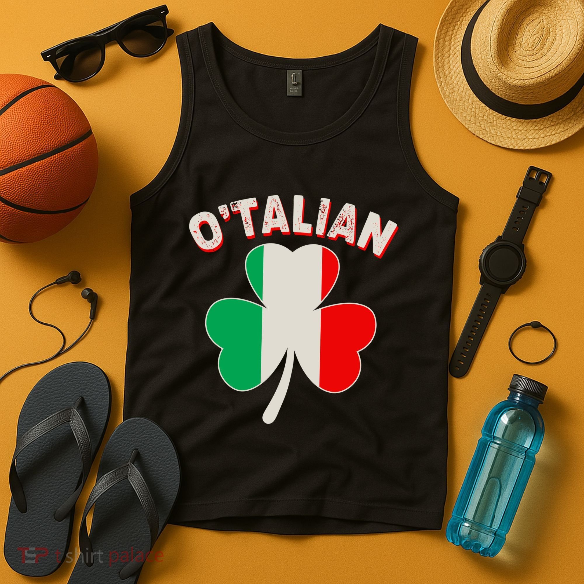 O'Talian St Patrick's Day Italian Shamrock Flag Tank Top