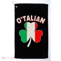 O'Talian St Patrick's Day Italian Shamrock Flag Golf Towel thumb 0