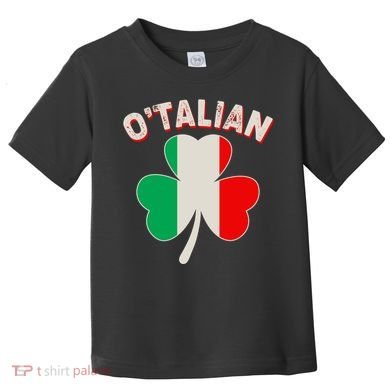 O'Talian St Patrick's Day Italian Shamrock Flag Toddler T-Shirt