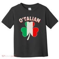 O'Talian St Patrick's Day Italian Shamrock Flag Toddler T-Shirt thumb 0