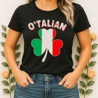 O'Talian St Patrick's Day Italian Shamrock Flag Women's T-Shirt thumb 2