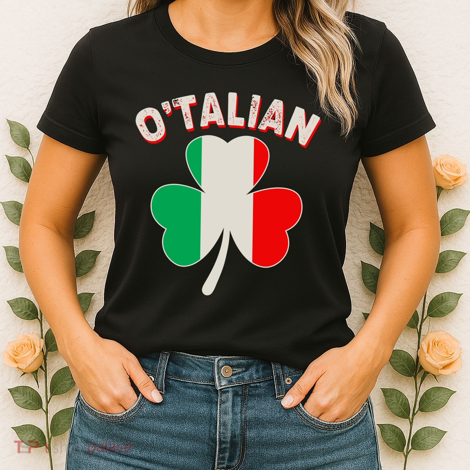 O'Talian St Patrick's Day Italian Shamrock Flag Women's T-Shirt
