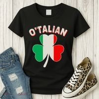 O'Talian St Patrick's Day Italian Shamrock Flag Women's T-Shirt thumb 3