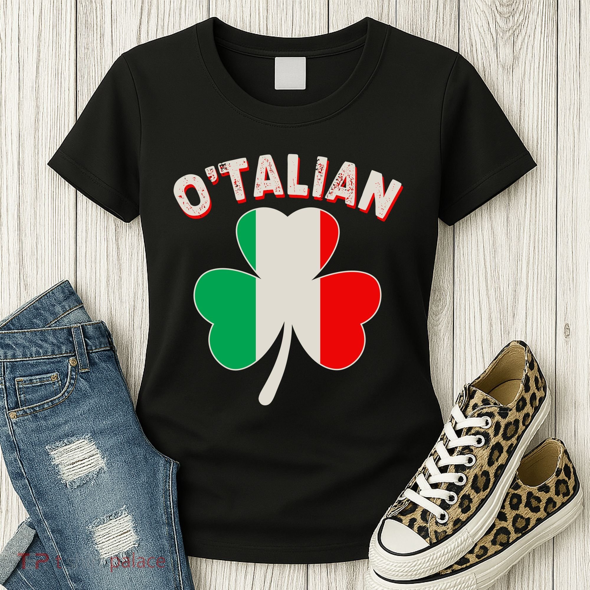 O'Talian St Patrick's Day Italian Shamrock Flag Women's T-Shirt