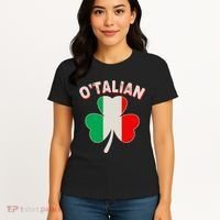 O'Talian St Patrick's Day Italian Shamrock Flag Women's T-Shirt thumb 4