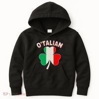 O'Talian St Patrick's Day Italian Shamrock Flag Kids Hoodie thumb 0