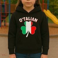 O'Talian St Patrick's Day Italian Shamrock Flag Kids Hoodie thumb 3