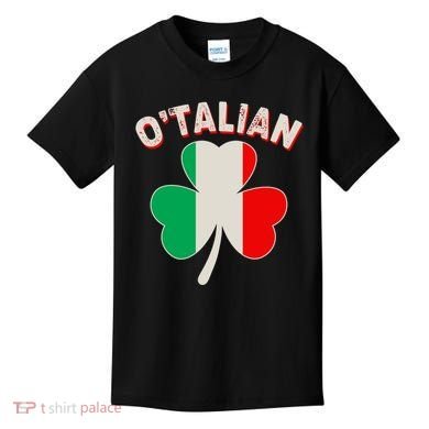 O'Talian St Patrick's Day Italian Shamrock Flag Kids T-Shirt