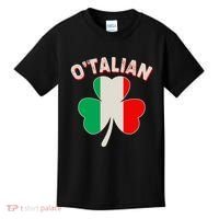 O'Talian St Patrick's Day Italian Shamrock Flag Kids T-Shirt thumb 0