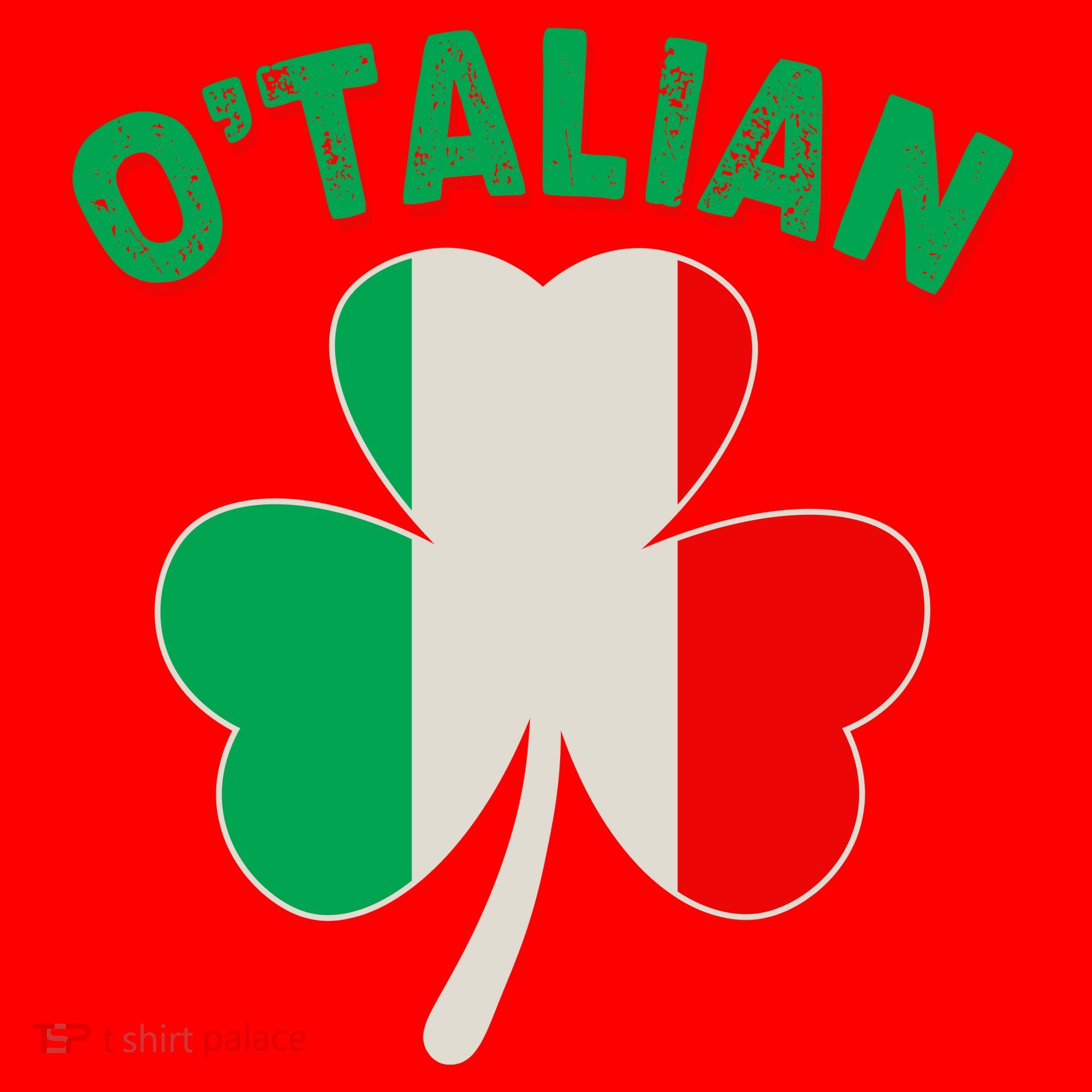 O'Talian St Patrick's Day Italian Shamrock Flag Santa Hat