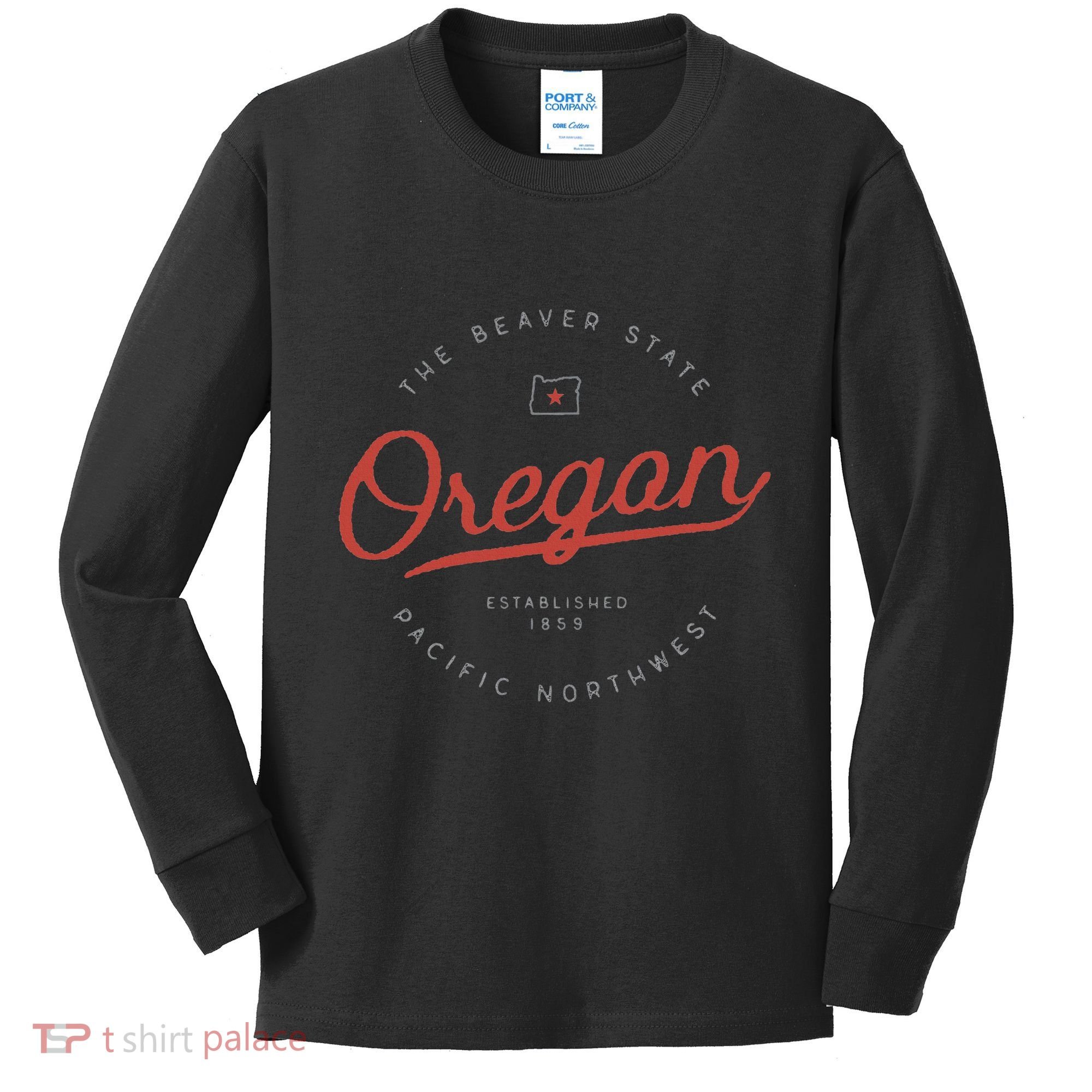 Oregon The Beaver State Pacific Northwest Pnw Kids Long Sleeve Shirt