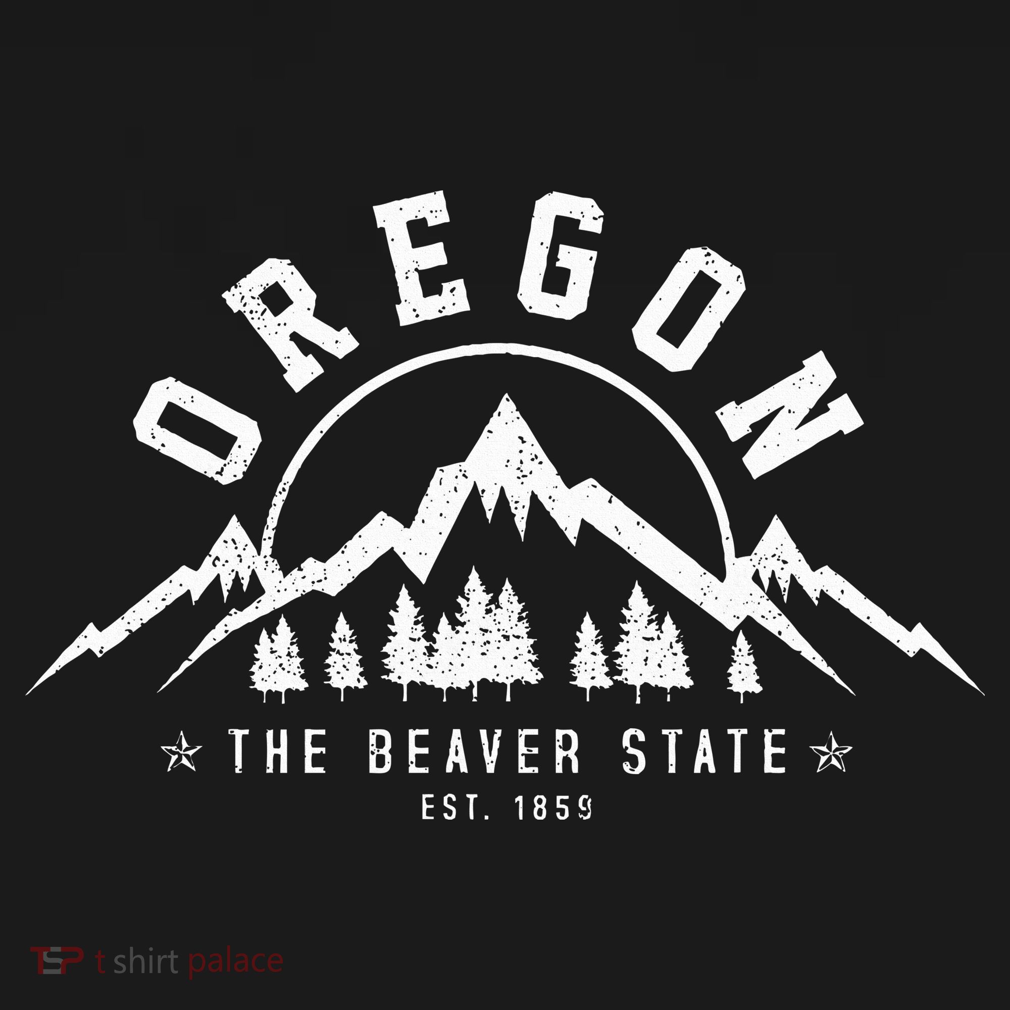 Oregon The Beaver State Est. 1859 Vintage Mountains T-Shirt