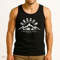 Oregon The Beaver State Est. 1859 Vintage Mountains Tank Top thumb 3