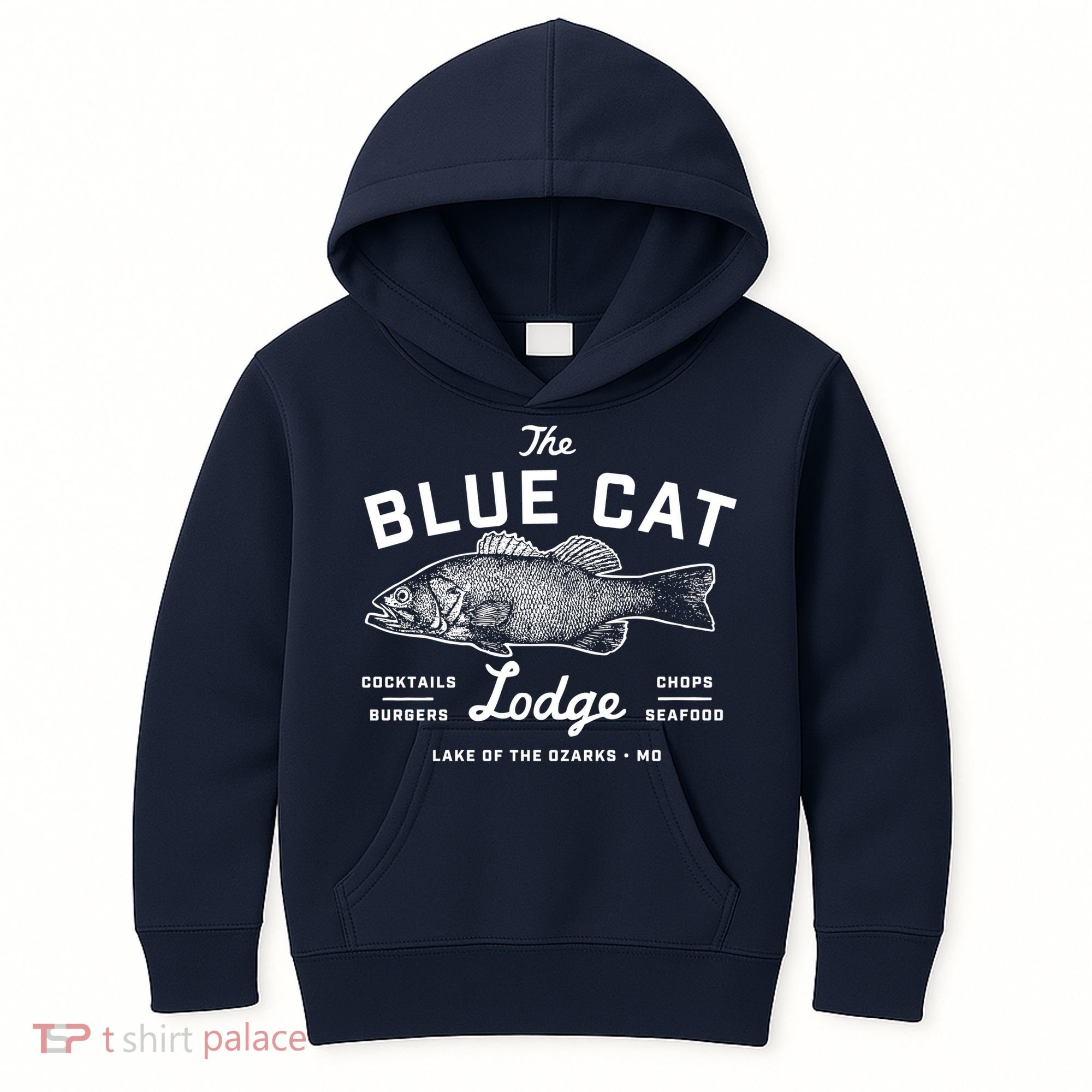 Ozark The Blue Cat Lodge Missouri Kids Hoodie