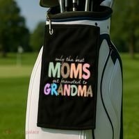 Only The Best Moms Get Promoted To Grandma Leopard Golf Towel thumb 2