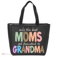 Only The Best Moms Get Promoted To Grandma Leopard Tote Bag thumb 0