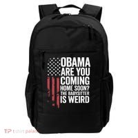 Obama The Babysitter Is Weird Funny Backpack thumb 0
